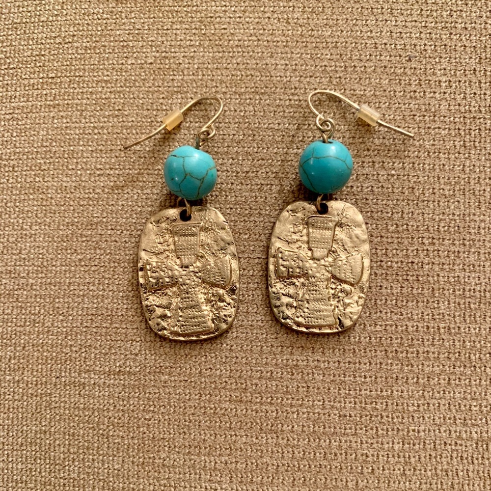 Gold cross earrings